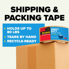 Scotch Heavy Duty Paper Packaging Tape, 1.88 in x 24.9 yd, 1 Roll